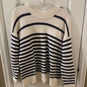 Madewell Cream/Navy Striped Sweater, Small